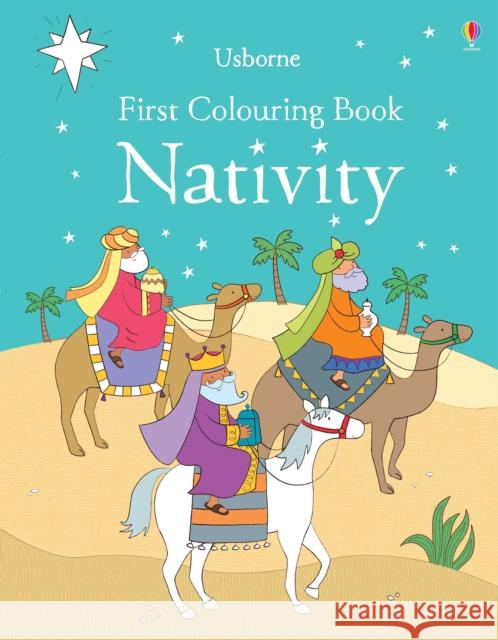 First Colouring Book Nativity Felicity Brooks Sam Meredith  9781474956642 Usborne Publishing Ltd - książka