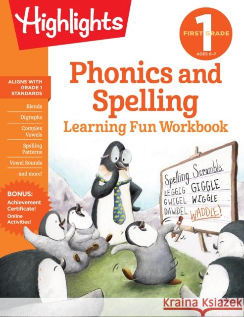 First Grade Phonics and Spelling Highlights Learning 9781684379255 Highlights Learning - książka