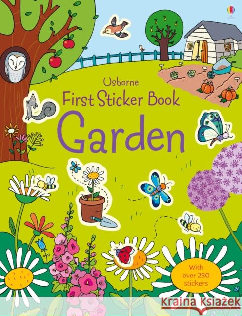 First Sticker Book Garden Lucy Bowman 9781409564652 Usborne Publishing Ltd - książka