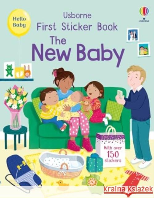 First Sticker Book The New Baby Jessica Greenwell 9781805070696 Usborne Publishing Ltd - książka