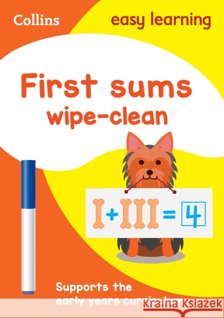 First Sums Age 3-5 Wipe Clean Activity Book: Ideal for Home Learning Collins UK 9780008212940 HarperCollins UK - książka