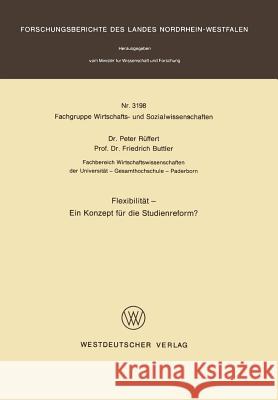 Flexibilität -- Ein Konzept Für Die Studienreform? Rüffert, Peter 9783531031989 Vs Verlag Fur Sozialwissenschaften - książka