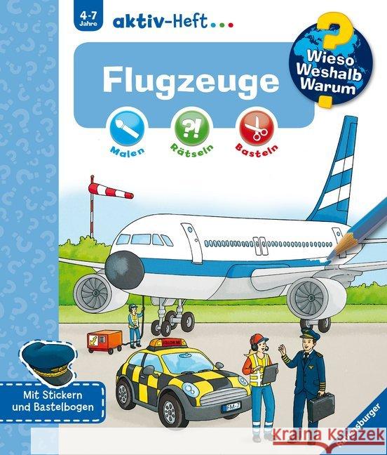 Flugzeuge : Malen - Rätseln - Basteln. Mit Stickern und Bastelbogen  9783473329304 Ravensburger Buchverlag - książka