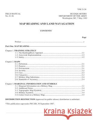 FM 21-26 Map Reading and Land Navigation 1993, by United States. Department of t Department of the Army, United States 9781530805921 Createspace Independent Publishing Platform - książka