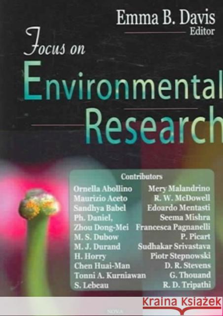 Focus on Environmental Research Emma B Davis 9781594546280 Nova Science Publishers Inc - książka