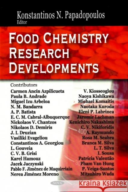 Food Chemistry Research Developments Konstantinos N Papadopoulos 9781604562620 Nova Science Publishers Inc - książka