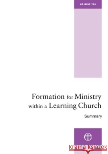 Formation for Ministry Within a Learning Church - Summary: The Hind Report Archbishops' Council 9780715143544 Church House Pub - książka