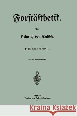 Forstästhetik Salisch, Heinrich Von 9783642940934 Springer - książka