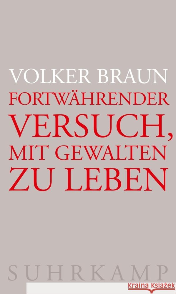 Fortwährender Versuch, mit Gewalten zu leben Braun, Volker 9783518431610 Suhrkamp - książka