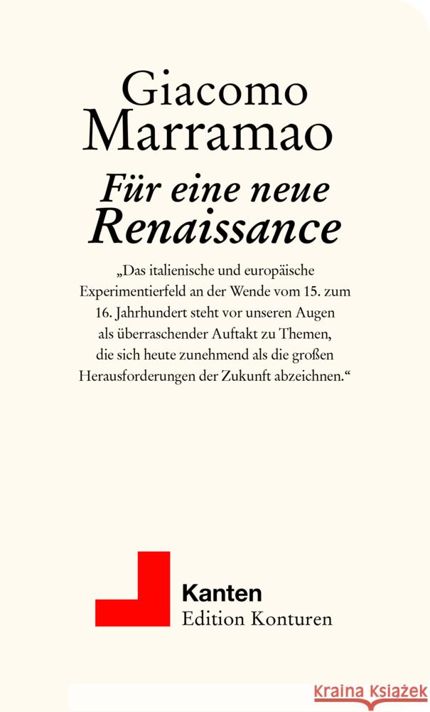Für eine neue Renaissance Marramao, Giacomo 9783902968685 Edition Konturen - książka