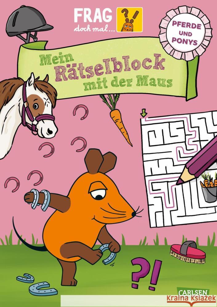 Frag doch mal ... die Maus: Mein Rätselblock mit der Maus - Pferde und Ponys Hartwig, Linda 9783551255242 Carlsen - książka