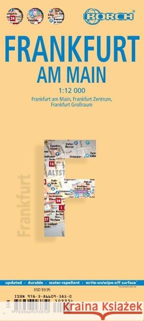 Frankfurt am Main, Borch Map: Frankfurt, Frankfurt Centre, Greater Frankfurt Borch GmbH 9783866093850 Borch GmbH - książka