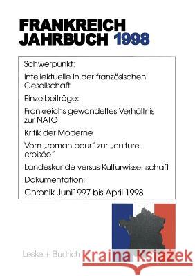 Frankreich-Jahrbuch 1998: Politik, Wirtschaft, Gesellschaft, Geschichte, Kultur Albertin, Lothar 9783322951786 Vs Verlag Fur Sozialwissenschaften - książka