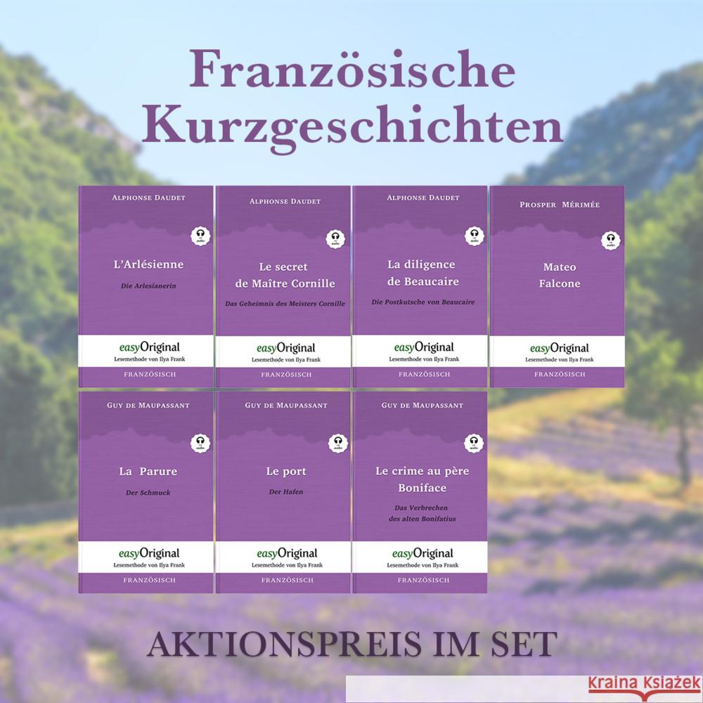 Französische Kurzgeschichten (Bücher + 7 Audio-CDs), m. 7 Audio, m. 7 Audio, 7 Teile Maupassant, Guy de, Mérimée, Prosper, Daudet, Alphonse 9783991127604 EasyOriginal - książka