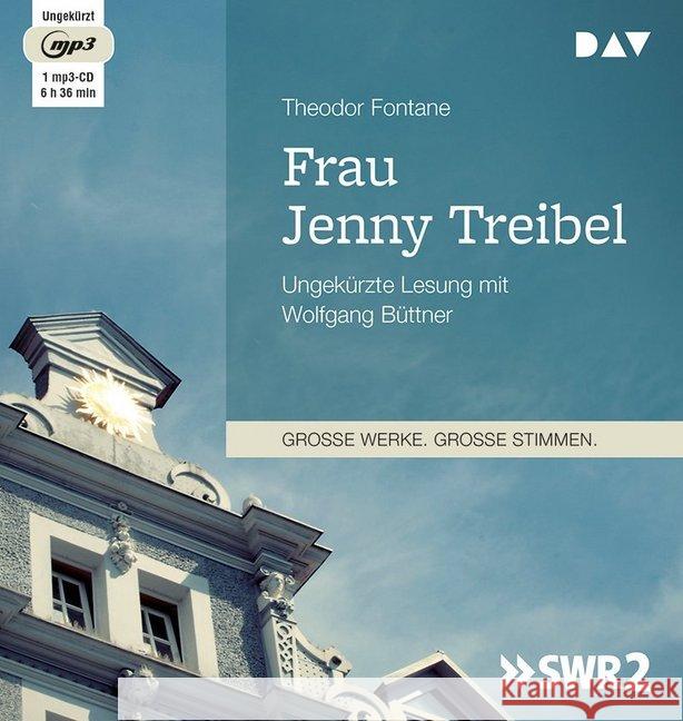 Frau Jenny Treibel, 1 MP3-CD : Ungekürzte Lesung mit Wolfgang Büttner (1 mp3-CD), Lesung. MP3 Format Fontane, Theodor 9783742404305 Der Audio Verlag, DAV - książka