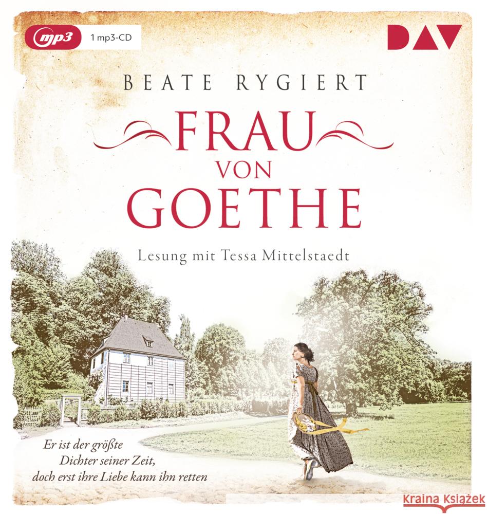 Frau von Goethe. Er ist der größte Dichter seiner Zeit, doch erst ihre Liebe kann ihn retten, 1 Audio-CD, 1 MP3 Rygiert, Beate 9783742419101 Der Audio Verlag, DAV - książka