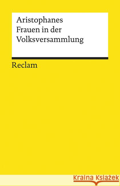 Frauen in der Volksversammlung Aristophanes 9783150194805 Reclam, Ditzingen - książka