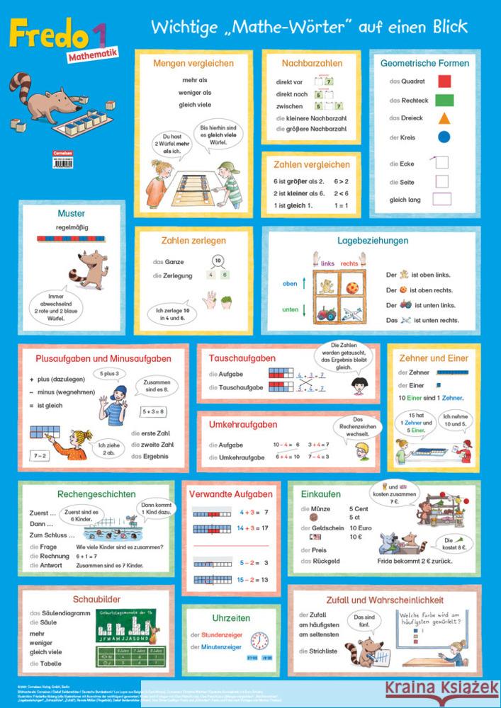 Fredo - Mathematik - Ausgabe A - 2021 - 1. Schuljahr Poster - Mathe-Wörter  9783060846825 Cornelsen Verlag - książka