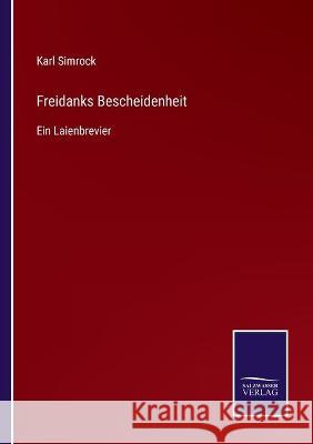 Freidanks Bescheidenheit: Ein Laienbrevier Karl Simrock 9783752536843 Salzwasser-Verlag Gmbh - książka