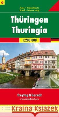 Freytag & Berndt Autokarte Thüringen. Thuringia / Thuringe / Turingia : Mit tourist. Informationen, Ortsregister m. Postleitzahlen. GPS-tauglich  9783707900583 Freytag & Berndt - książka