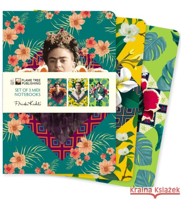 Frida Kahlo Set of 3 Midi Notebooks  9781804172186 Flame Tree Publishing - książka