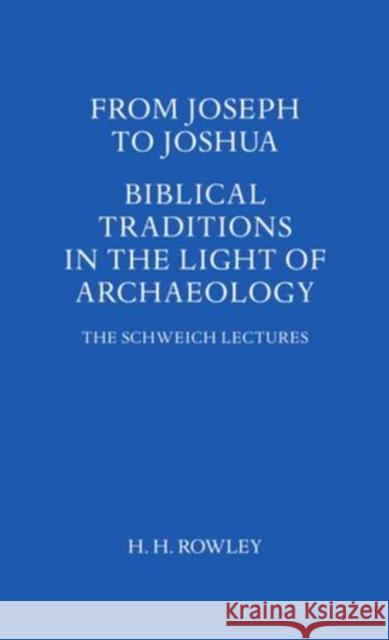 From Joseph to Joshua Rowley, H. H. 9780197258576 OXFORD UNIVERSITY PRESS - książka