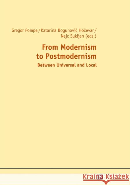 From Modernism to Postmodernism: Between Universal and Local Pompe, Gregor 9783631671443 Peter Lang Gmbh, Internationaler Verlag Der W - książka