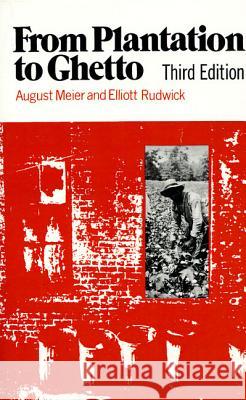 From Plantation to Ghetto August Meier Elliott Rudwick 9780809001224 Farrar Straus Giroux - książka