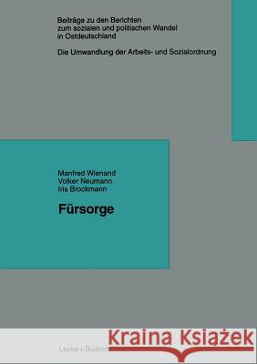 Fürsorge Wienand, Manfred 9783322957955 VS Verlag für Sozialwissenschaften - książka