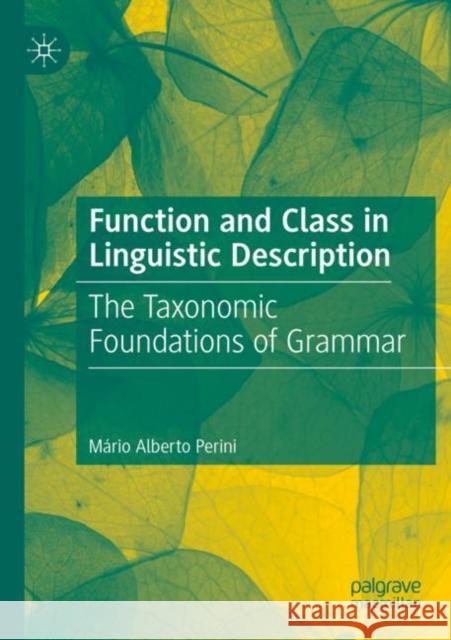 Function and Class in Linguistic Description: The Taxonomic Foundations of Grammar Perini, Mário Alberto 9783030781750 Springer International Publishing - książka