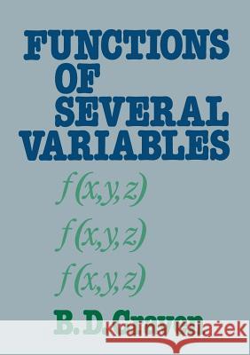 Functions of Several Variables Craven, B. 9780412233401 Chapman & Hall - książka