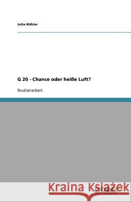 G 20 - Chance oder heisse Luft? Julia K 9783640775149 Grin Verlag - książka