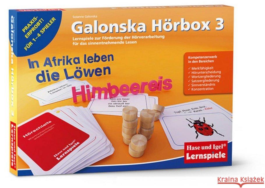 Galonska Hörbox 3 (Kinderspiel) : Lernspiele zur Förderung der Hörverarbeitung für das sinnentnehmende Lesen Galonska, Susanne 4260505835033 Hase und Igel - książka