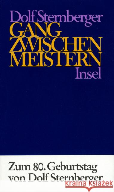 Gang zwischen Meistern Sternberger, Dolf 9783458145554 Insel Verlag - książka