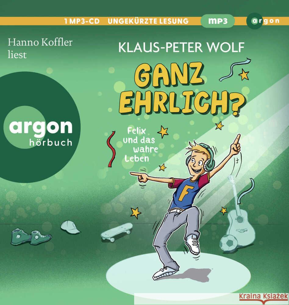 Ganz ehrlich? Felix und das wahre Leben, 1 Audio-CD, 1 MP3 Wolf, Klaus-Peter 9783839843253 Argon Sauerländer Audio - książka