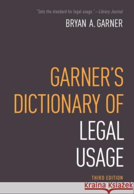 Garner's Dictionary of Legal Usage Bryan A Garner 9780195384208  - książka