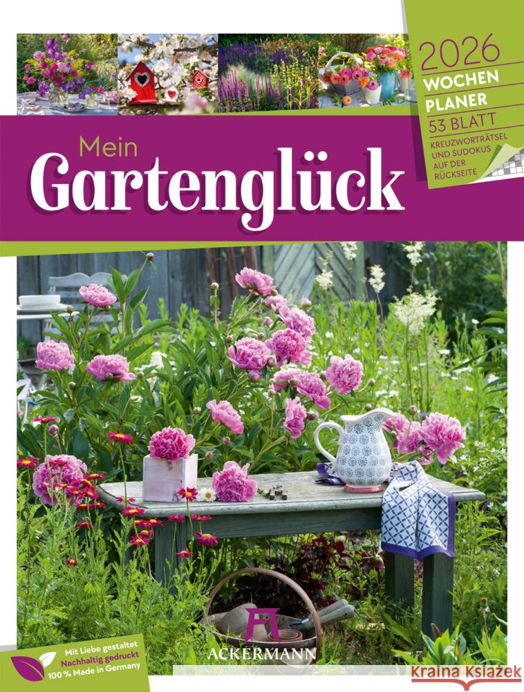 Gartenglück Wochenplaner Kalender 2026 Ackermann Kunstverlag GmbH 9783838426990 Ackermann Kunstverlag - książka