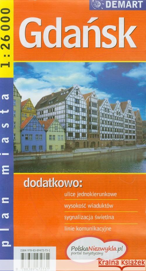 Gdańsk - plan miasta 1:23 000 DEMART  9788389472731 Demart - książka
