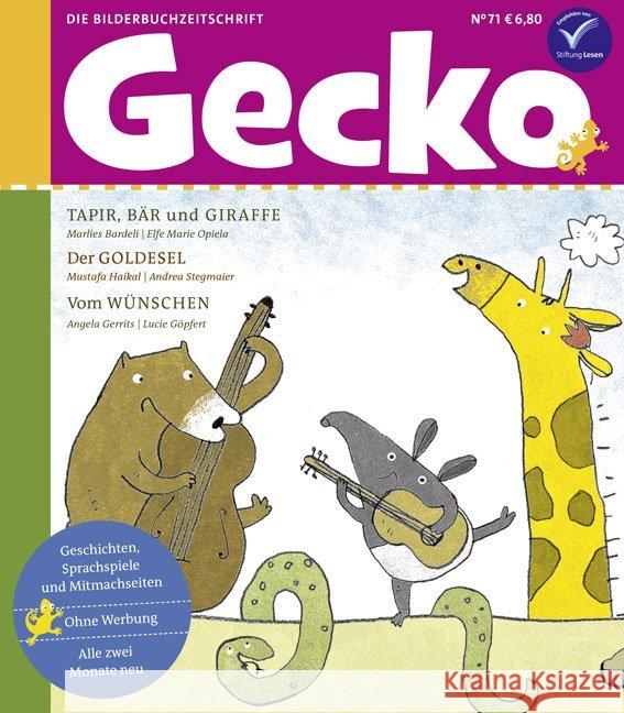 Gecko. Nr.71 : Die Bilderbuchzeitschrift. Geschichten, Sprachspiele und Mitmachseiten Bardeli, Marlies; Haikal, Mustafa; Gerrits, Angela 9783940675705 Edition Loris - książka