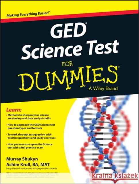 GED Science for Dummies Shukyn, Murray 9781119029885 John Wiley & Sons - książka