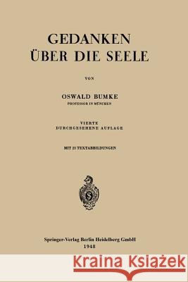 Gedanken Über Die Seele Bumke, Oswald 9783540013211 Springer - książka