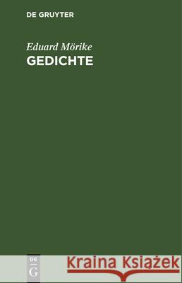 Gedichte Eduard Mörike 9783112347577 De Gruyter - książka