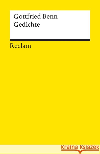 Gedichte Benn, Gottfried   9783150084809 Reclam, Ditzingen - książka