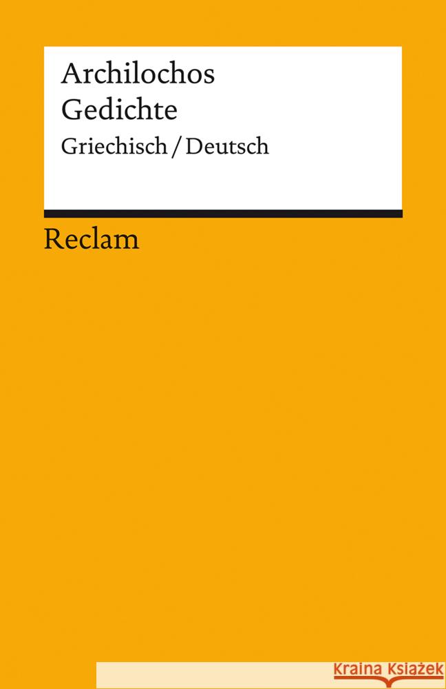 Gedichte Archilochos 9783150141687 Reclam, Ditzingen - książka