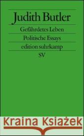 Gefährdetes Leben : Politische Essays Butler, Judith   9783518123935 Suhrkamp - książka