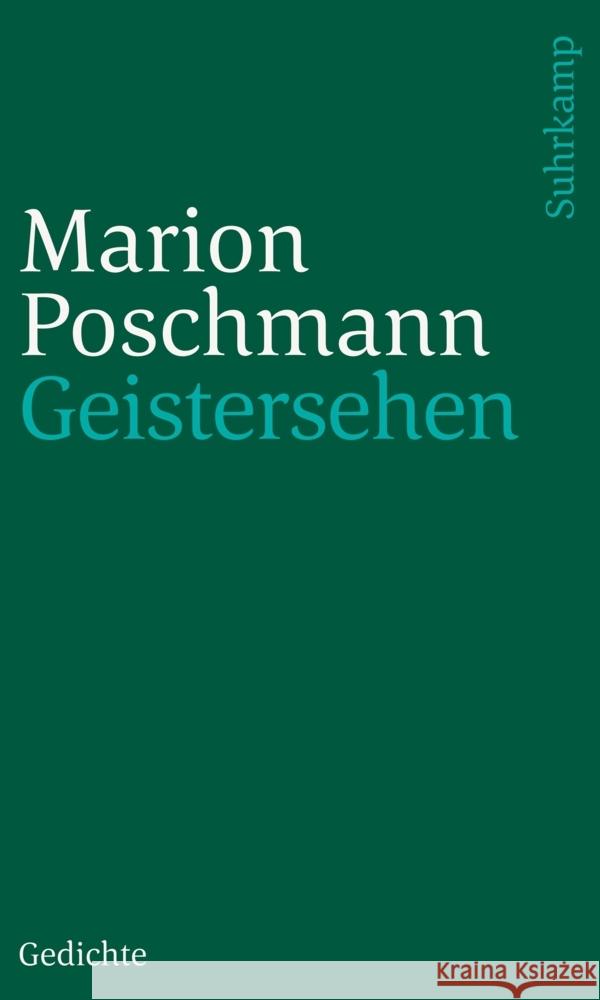 Geistersehen Poschmann, Marion 9783518242957 Suhrkamp - książka