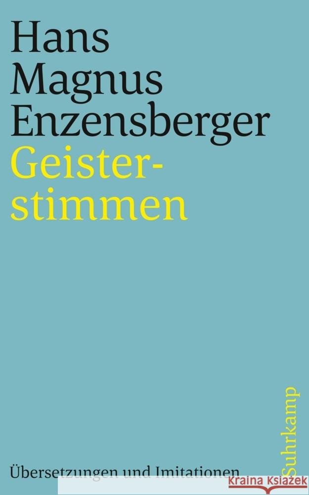 Geisterstimmen Enzensberger, Hans Magnus 9783518242544 Suhrkamp - książka