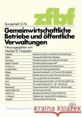 Gemeinwirtschaftliche Betriebe Und Öffentliche Verwaltungen Haeseler, Herbert 9783531113432 Springer - książka