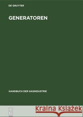 Generatoren Horst Bruckner 9783486771138 Walter de Gruyter - książka