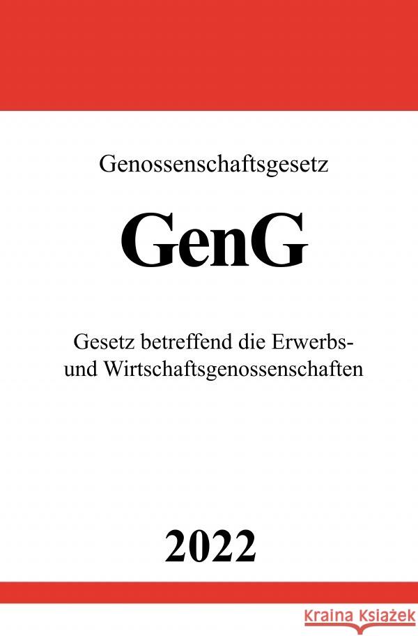 Genossenschaftsgesetz GenG 2022 Studier, Ronny 9783754951514 epubli - książka